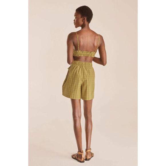 Rebecca Taylor Plaid Skort in Mini Plaid Olive Combo - Picture 2 of 9